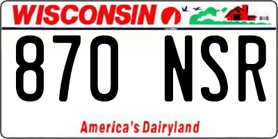 WI license plate 870NSR