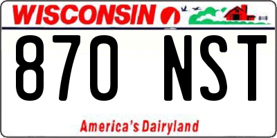 WI license plate 870NST