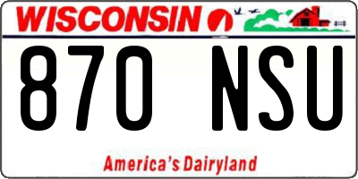 WI license plate 870NSU