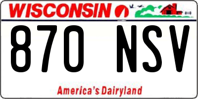 WI license plate 870NSV