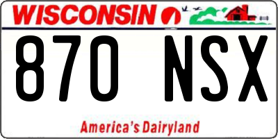 WI license plate 870NSX