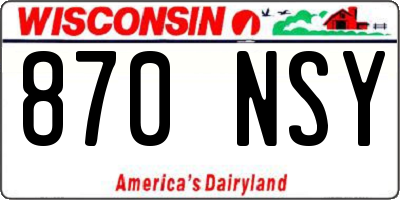 WI license plate 870NSY