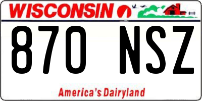 WI license plate 870NSZ