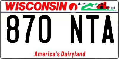 WI license plate 870NTA