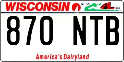 WI license plate 870NTB