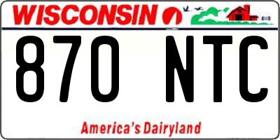 WI license plate 870NTC