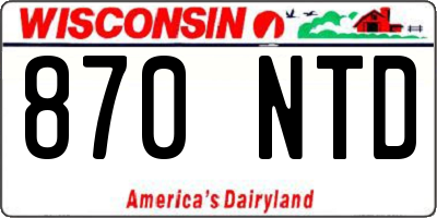 WI license plate 870NTD