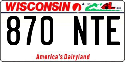 WI license plate 870NTE