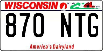 WI license plate 870NTG