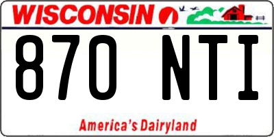WI license plate 870NTI