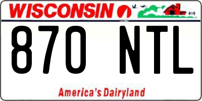 WI license plate 870NTL