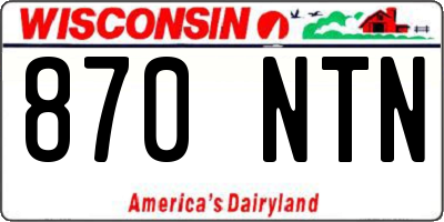 WI license plate 870NTN