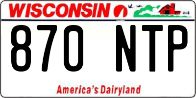 WI license plate 870NTP