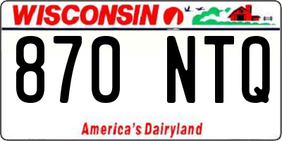 WI license plate 870NTQ