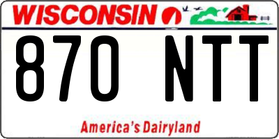 WI license plate 870NTT