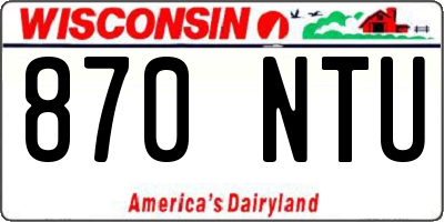 WI license plate 870NTU