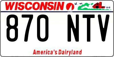 WI license plate 870NTV