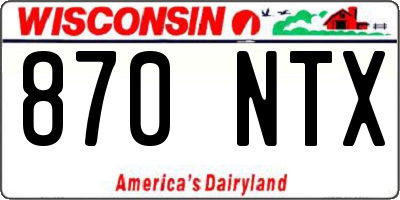 WI license plate 870NTX
