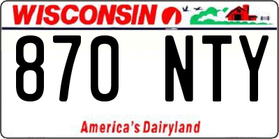 WI license plate 870NTY