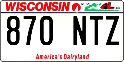 WI license plate 870NTZ