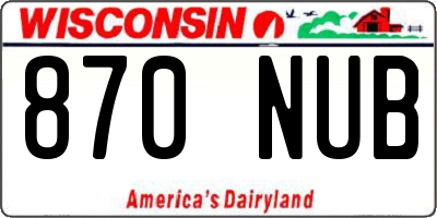 WI license plate 870NUB