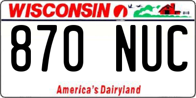 WI license plate 870NUC