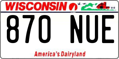 WI license plate 870NUE