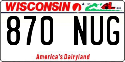 WI license plate 870NUG