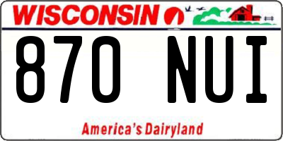 WI license plate 870NUI