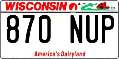 WI license plate 870NUP