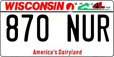 WI license plate 870NUR