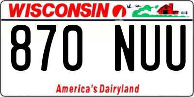 WI license plate 870NUU