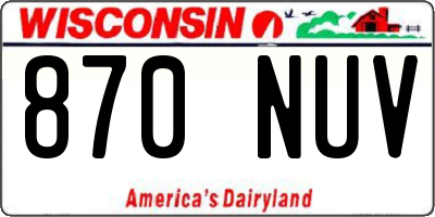 WI license plate 870NUV