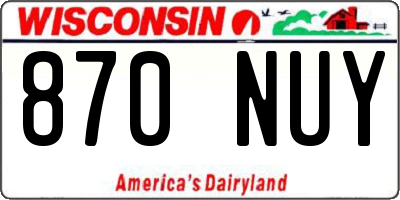 WI license plate 870NUY