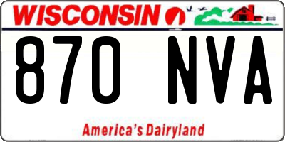 WI license plate 870NVA