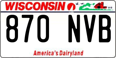 WI license plate 870NVB