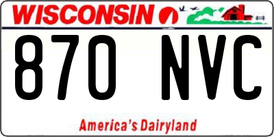 WI license plate 870NVC