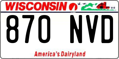 WI license plate 870NVD