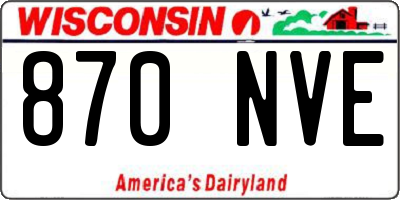 WI license plate 870NVE