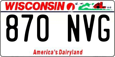 WI license plate 870NVG