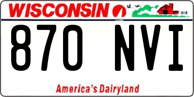 WI license plate 870NVI