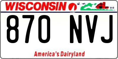 WI license plate 870NVJ