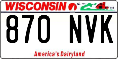 WI license plate 870NVK