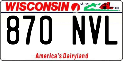 WI license plate 870NVL