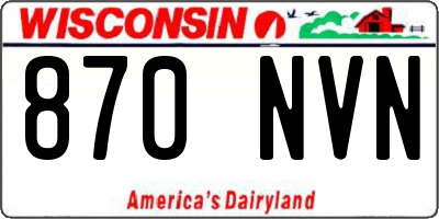 WI license plate 870NVN