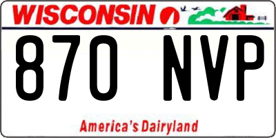 WI license plate 870NVP