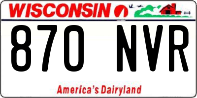 WI license plate 870NVR