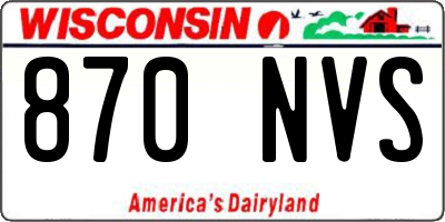 WI license plate 870NVS
