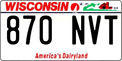 WI license plate 870NVT