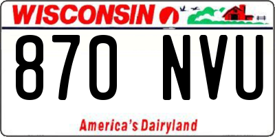 WI license plate 870NVU